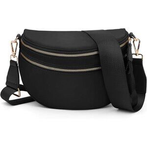 Women Crossbody Bum Bag Nylon Checkered Purse Shoulder Bag 2025